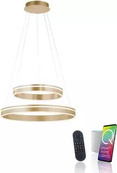 Paul Neuhaus Q-Vito LED Pendelleuchte 2-flammig, Messing (8420-60)