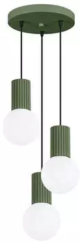 Sollux Halo 3P Pendelleuchte Aluminium/Glas olivgr&uuml;n 3xG9 (SL.1725)
