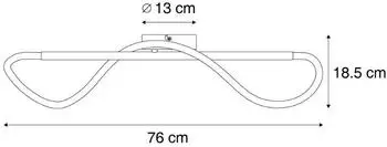QAZQA Keri Deckenleuchte LED dimmbar, Stahl, Schwarz (109044)
