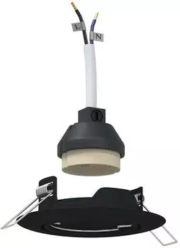 vidaXL Einbaustrahler 24er-Set GU10 Rund Schwarz &Oslash;90mm (351874)