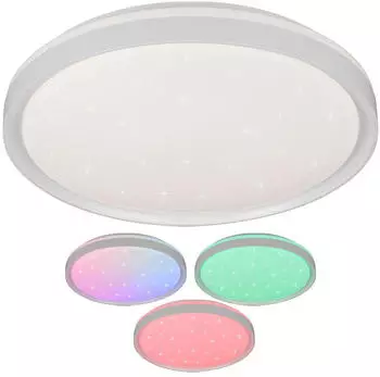 Trio Solit LED-Deckenleuchte Kunststoff Wei&szlig; matt 14W 1800lm RGB (R63581131)
