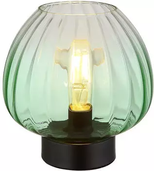 Globo LED Tischleuchte Metall/Glas, schwarz/gr&uuml;n, 7W 630lm, E27 (D 23cm)