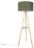 QAZQA Lou Stativ-Stehlampe Holz, grüner Schirm 50cm (111190)