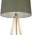 QAZQA Lou Stativ-Stehlampe Holz, grüner Schirm 50cm (111190)