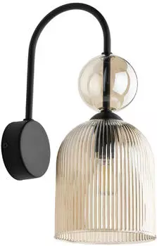 TK Lighting Sophia Wandleuchte Glas Cognac/Schwarz E14 (11140)