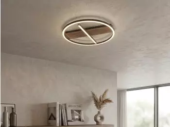 Luce Design Azimuth LED Decken- & Wandleuchte Holzoptik, &Oslash; 50cm, schwarz (I-AZIMUTH-PL50)