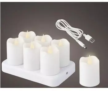 Lumineo LED-Kerze Kunststoff wei&szlig; 6cm, 6 St&uuml;ck (486717)