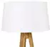 QAZQA Tripod Classic Stehlampe Holz, Leinenschirm weiß, 136cm (104128)