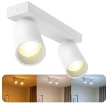 SSC-LUXon NUVIO LED Aufbaustrahler 2-flammig, wei&szlig;, GU10 5W, 3CCT