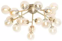 Qazqa Art Deco Deckenleuchte, Deckenlampe - Bianca - Bronze mit Bernsteinglas,