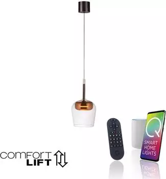 Paul Neuhaus Q-KON LED Pendelleuchte Glas dimmbar CCT 9W Kupfer (2741-20)