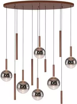 Paul Neuhaus Bowl LED-Pendelleuchte &Oslash;120cm, Braun/Grau, Dimmbar (2288-23)