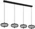 Globo ASTARI LED-Hängeleuchte Metallgeflecht schwarz, 4-flammig, 20W warmweiß (ASTARI)