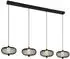 Globo ASTARI LED-Hängeleuchte Metallgeflecht schwarz, 4-flammig, 20W warmweiß (ASTARI)