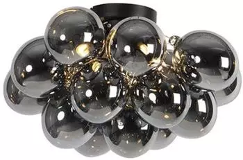 QAZQA Uvas Deckenleuchte schwarz mit Rauchglas, 4-flammig (102344)
