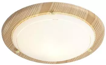 QAZQA Mesiac klassische Deckenleuchte, natur mit wei&szlig;em Glas (110470)