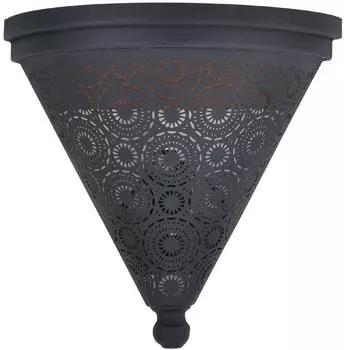 Marrakesch Orient & Mediterran Interior Firas orientalische Wandleuchte aus Metall, schwarz, 31cm (am-22-10211-sch)