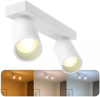 SSC-LUXon NUVIO Aufbaustrahler 2-flammig, GU10 LED 6W, 3 Lichtfarben dimmbar