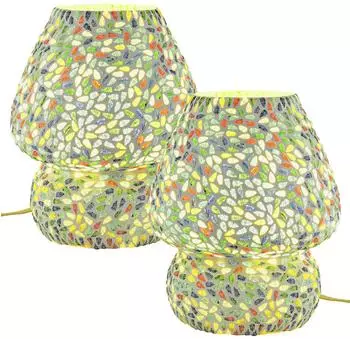 Marrakesch Orient & Mediterran Interior Aubina Tischlampe Mosaik, 2er-Set (dc-03d-2er)