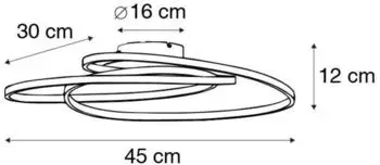QAZQA Rowin Deckenleuchte LED dimmbar, schwarz, 45cm (105108)