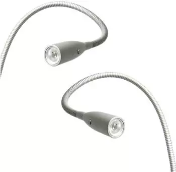 Kalb LED Bettleuchte Aluminium silbergrau warmwei&szlig;