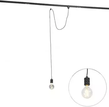 QAZQA Cavalux Pendelleuchte f&uuml;r 1-Phasen-Schienensystem, schwarz (102475)