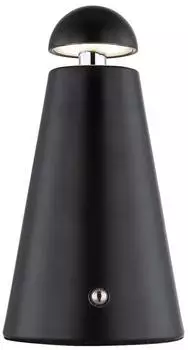 Globo Tischleuchte Metall schwarz matt, Touchdimmer, Akku (H16cm)
