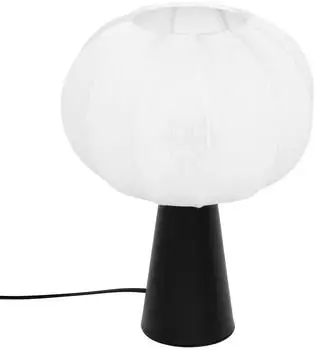 Atmosphera Tobie Tischleuchte Baumwolle schwarz-weiß, 33cm