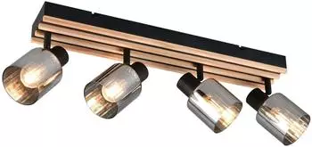 Trio Travia Deckenspot 4-flammig, schwarz/rauchgrau (R86534032)