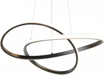 Trio MANSA LED-Pendelleuchte Metall Spiralschirm schwarz, Ø 50cm (MANSA)