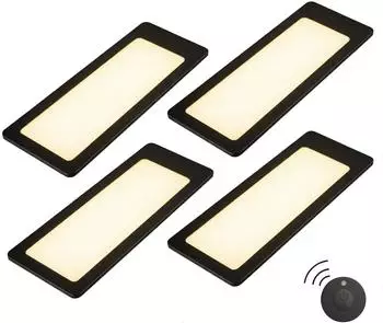 Kalb TooFlatXL LED-Unterbauleuchte 4er-Set 12V warmweiß mit Funkschalter (TooFlatXL)