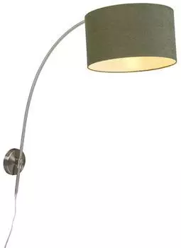 QAZQA Arc Wandbogenlampe, Stahl, gr&uuml;ner Schirm, einstellbar (97471)