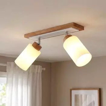 Globo LED-Deckenleuchte schwenkbar, Holz/Metall, 60cm