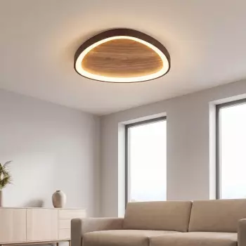 Licht-Erlebnisse REISTEIN Deckenleuchte LED, Holz/Aluminium, dimmbar, 3000–6500K, 4600lm (REISTEIN)