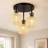 Globo Mosaik LED-Deckenleuchte, schwarz, Glas, H 30,5cm