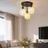 Globo Mosaik LED-Deckenleuchte, schwarz, Glas, H 30,5cm