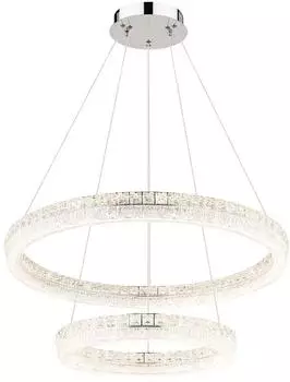 Globo Pendelleuchte verchromt, Kristalle klar, LED, &Oslash;80cm