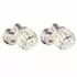 Globo Wandleuchte mit Glaskristallen, beweglicher Spot, chrom/nickel matt, 2er Set (E14)