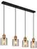 Globo ALEIDIS Pendelleuchte, Holz/Glas, braun, 4-flammig, H 120cm