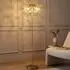 Globo LED-Stehlampe Metall/Kristall gold, H 155cm