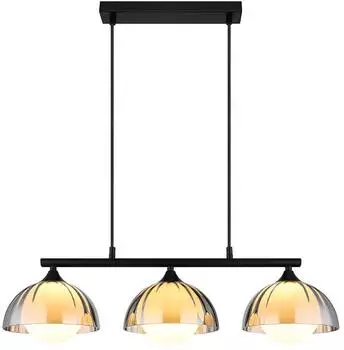 Globo Eva LED-Pendelleuchte, Glas rauchfarben, schwarz, H 120cm