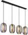 Globo LED-Pendelleuchte, Glas rauchfarben, schwarz, 4-flammig, H 120cm