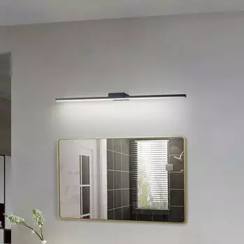 Lucande Kivana LED-Wandleuchte, Metall, schwarz, 90cm, IP44
