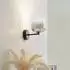 Lucande Avelina LED-Wandleuchte, rauchgrau/schwarz, Glas (10025882)