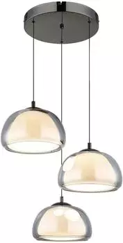 Globo Avila Pendelleuchte Glas, chrom/schwarz, LED dimmbar