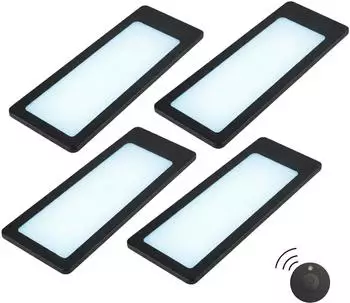 Kalb TooFlatXL LED-Unterbauleuchte 4er-Set 12V neutralweiß, schwarz, mit Funkschalter