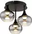 Globo LUI Deckenleuchte LED, Metall/Glas, schwarz, Rauchoptik, H 28,5cm (12521051-0)