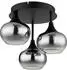 Globo LUI Deckenleuchte LED, Metall/Glas, schwarz, Rauchoptik, H 28,5cm (12521051-0)