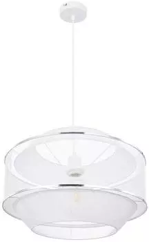 Globo LED-Pendelleuchte Gitteroptik silber, &Oslash;45cm