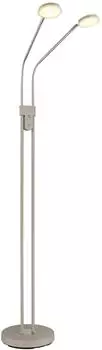 Globo Silvio LED-Stehleuchte Touchdimmer, Metall sand, 2-flammig, H 173cm